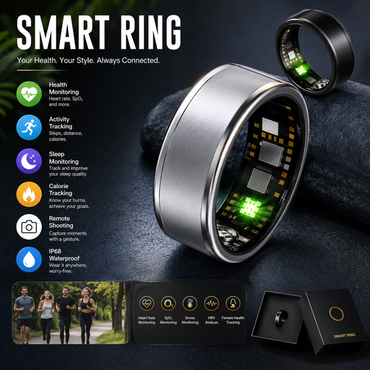 Smart Ring for Couples – Camera Control, Sports Tracking & Wireless Charging