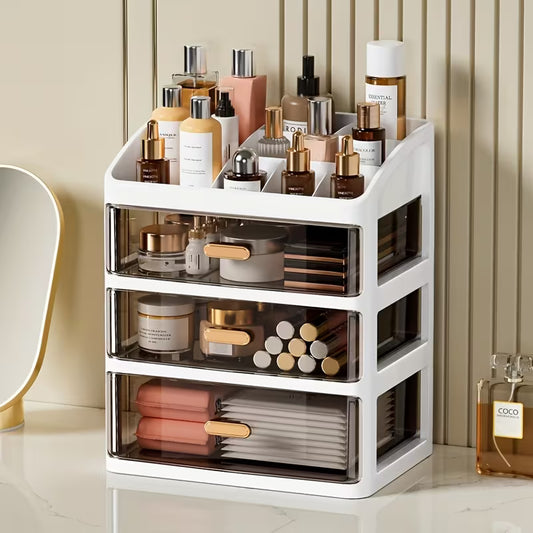 Desktop Multi-Layer Cosmetic Storage Box — Large Transparent Drawer Organiser