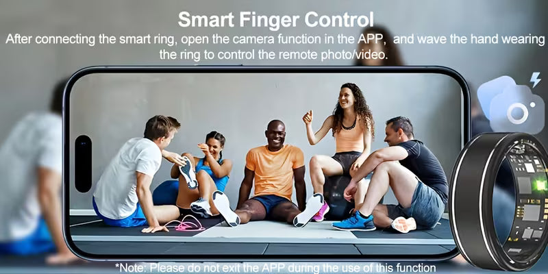 Smart Ring for Couples – Camera Control, Sports Tracking & Wireless Charging