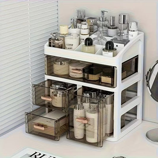 All-in-One Cosmetic Storage Box with Drawer — Large Capacity Desktop Organiser