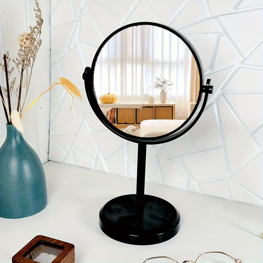 European Style Matte Steel Princess Mirror — Large Double-Sided Tabletop Vanity Mirror