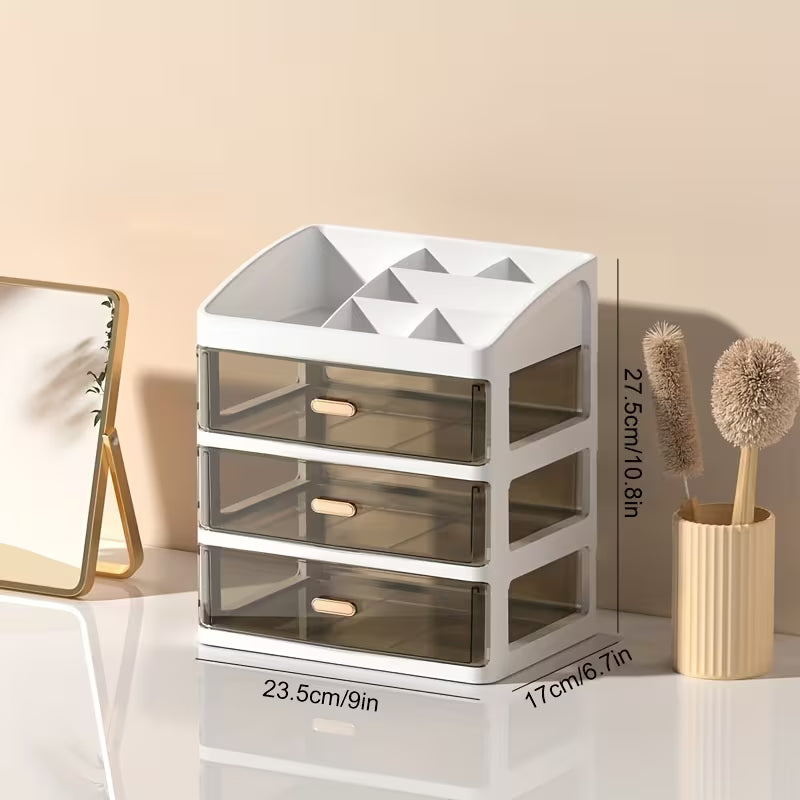 Desktop Multi-Layer Cosmetic Storage Box — Large Transparent Drawer Organiser