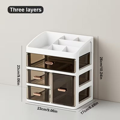 All-in-One Cosmetic Storage Box with Drawer — Large Capacity Desktop Organiser