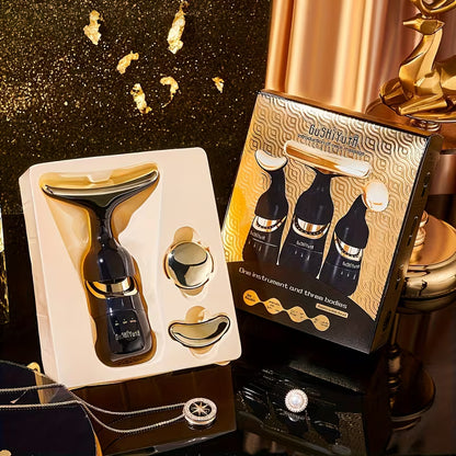 Vibrating Facial Massage Device with 3 Interchangeable Heads