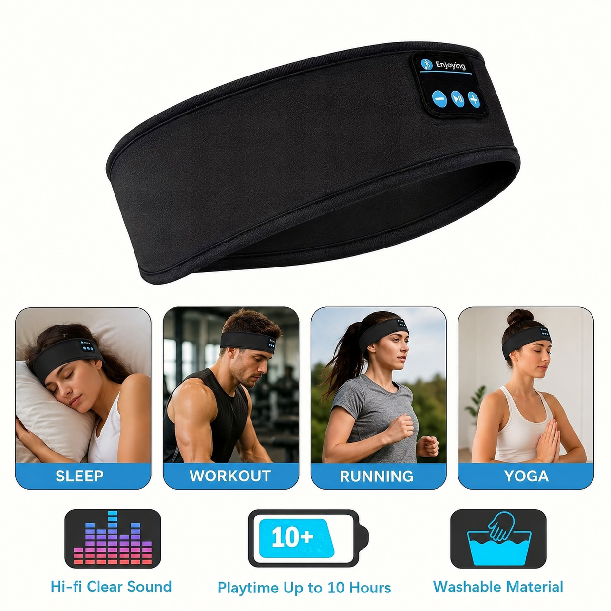 XMSJ Wireless Sleep Headphones & Eye Mask Combo